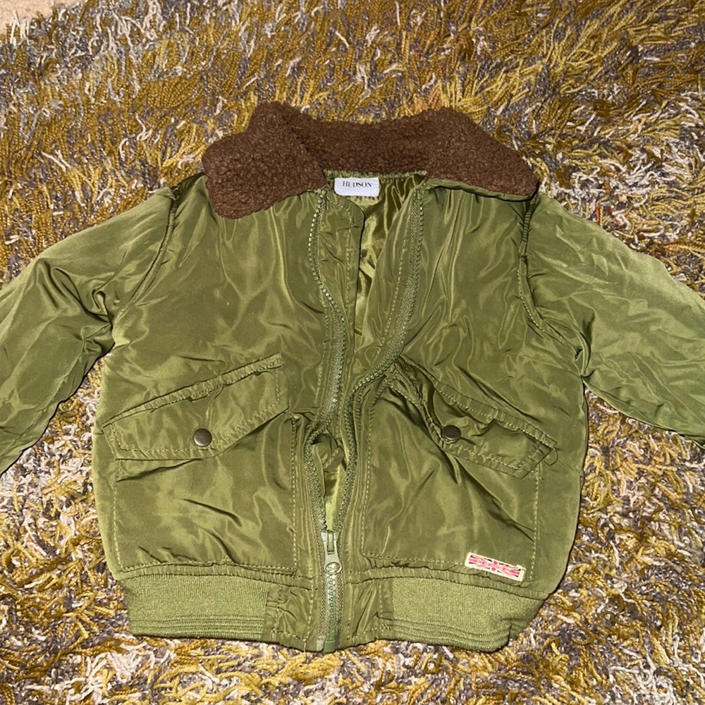 Green puffer jacket